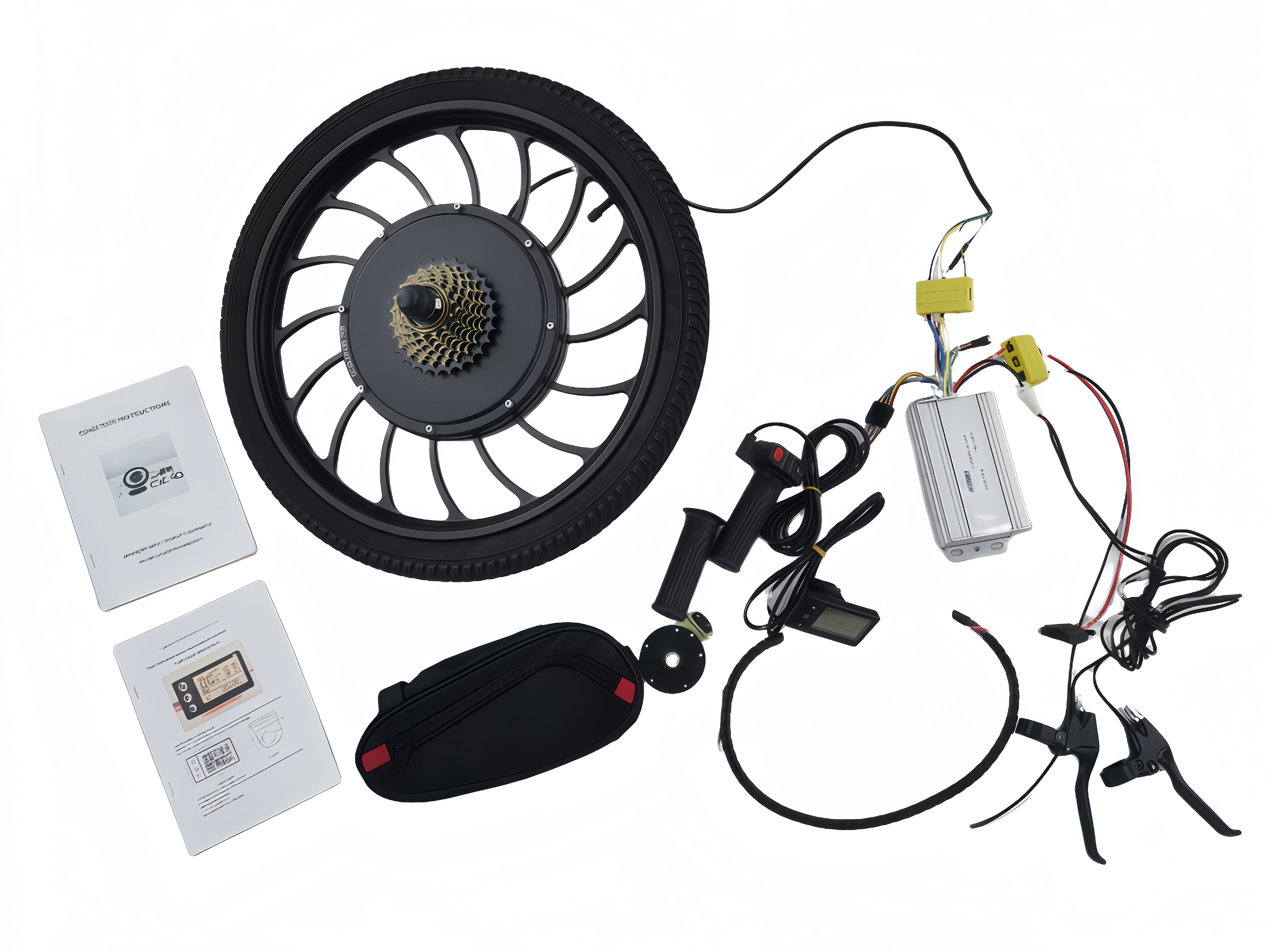 48V 1500W 20" Ebike Rear Hub Motor Conversion Kit Display Throttle