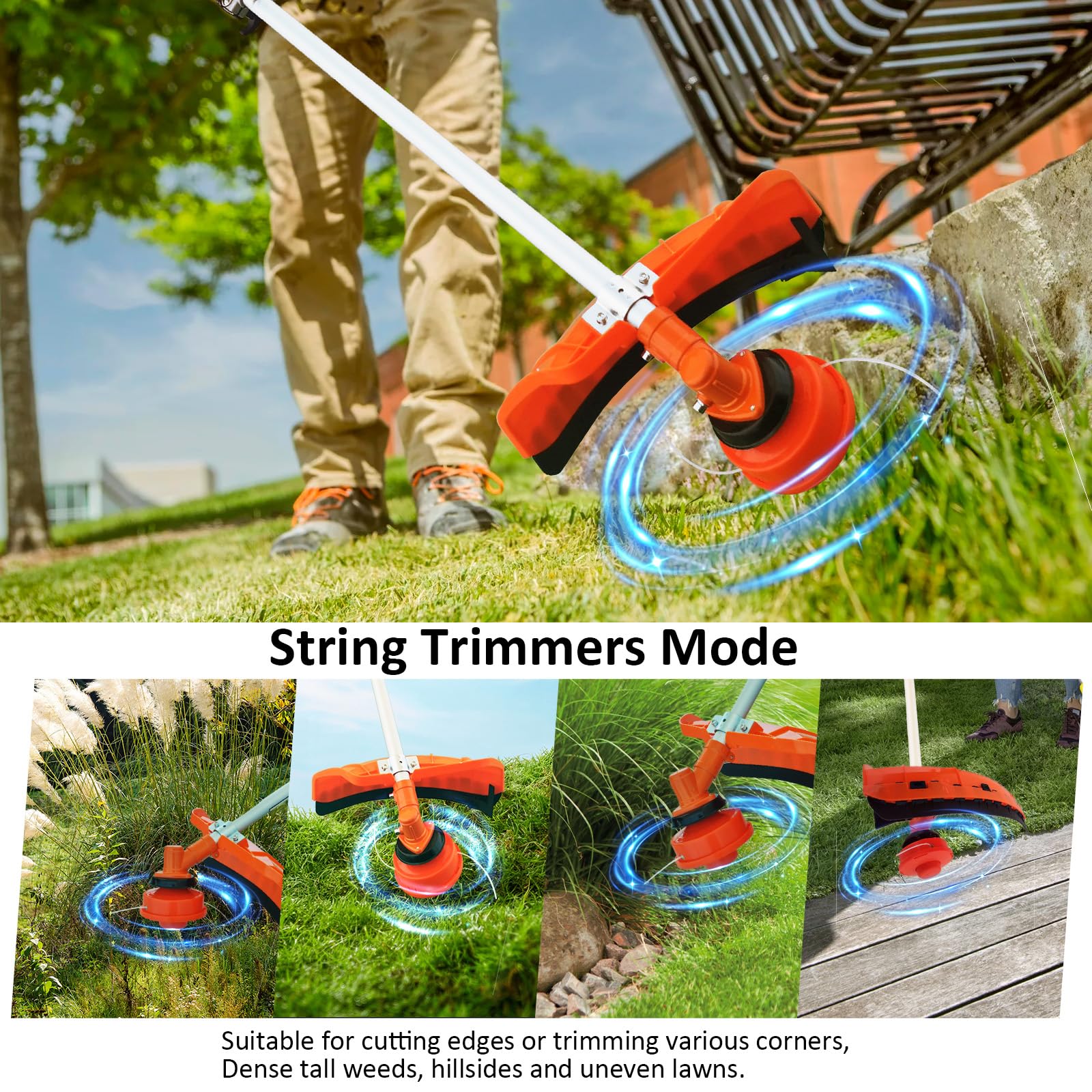 52cc 2-Cycle 6-in-1 Gas Weed Eater Trimmer Straight Shaft Yard Garden