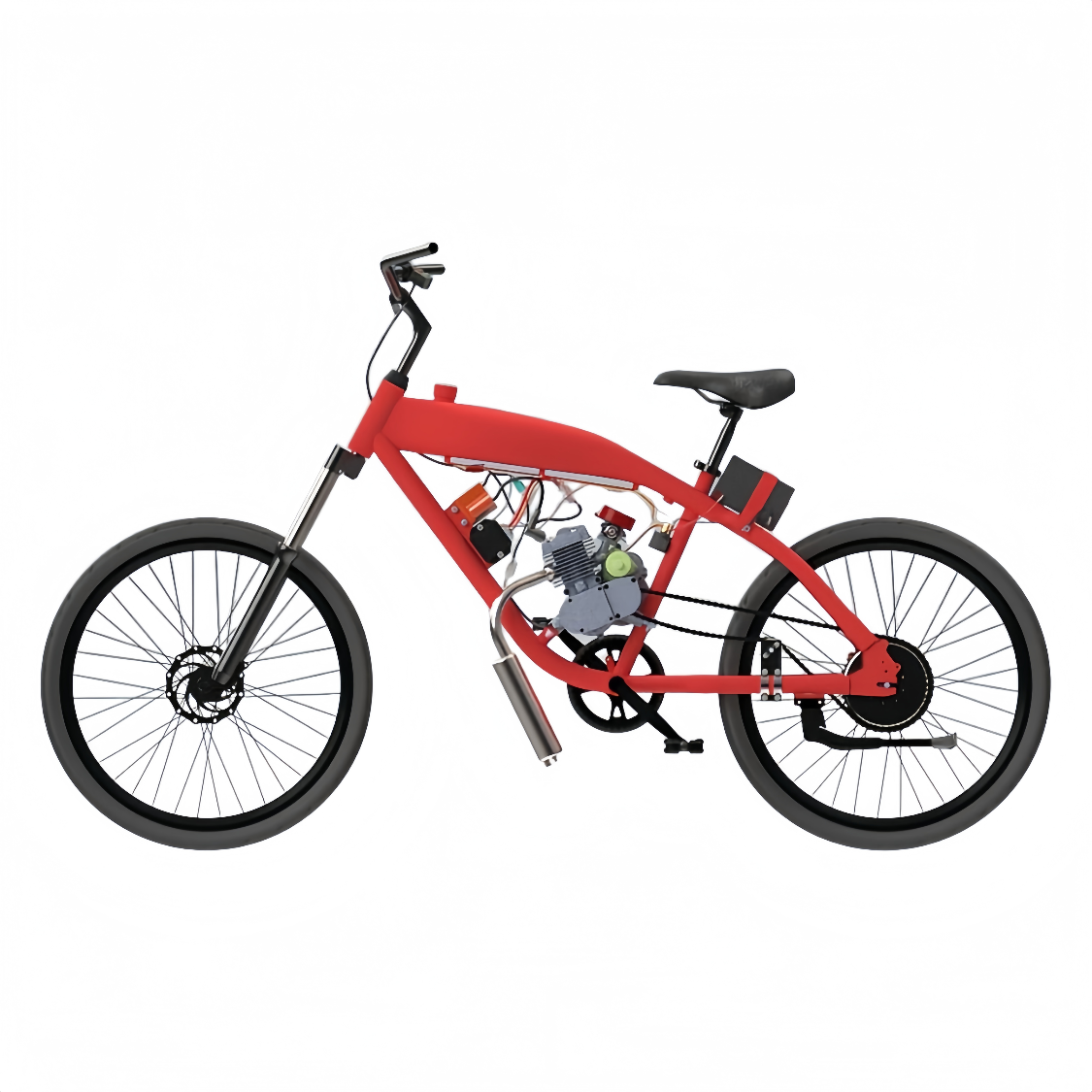 3.4L 66/80cc Black Integrated Bicycle Gas Frame