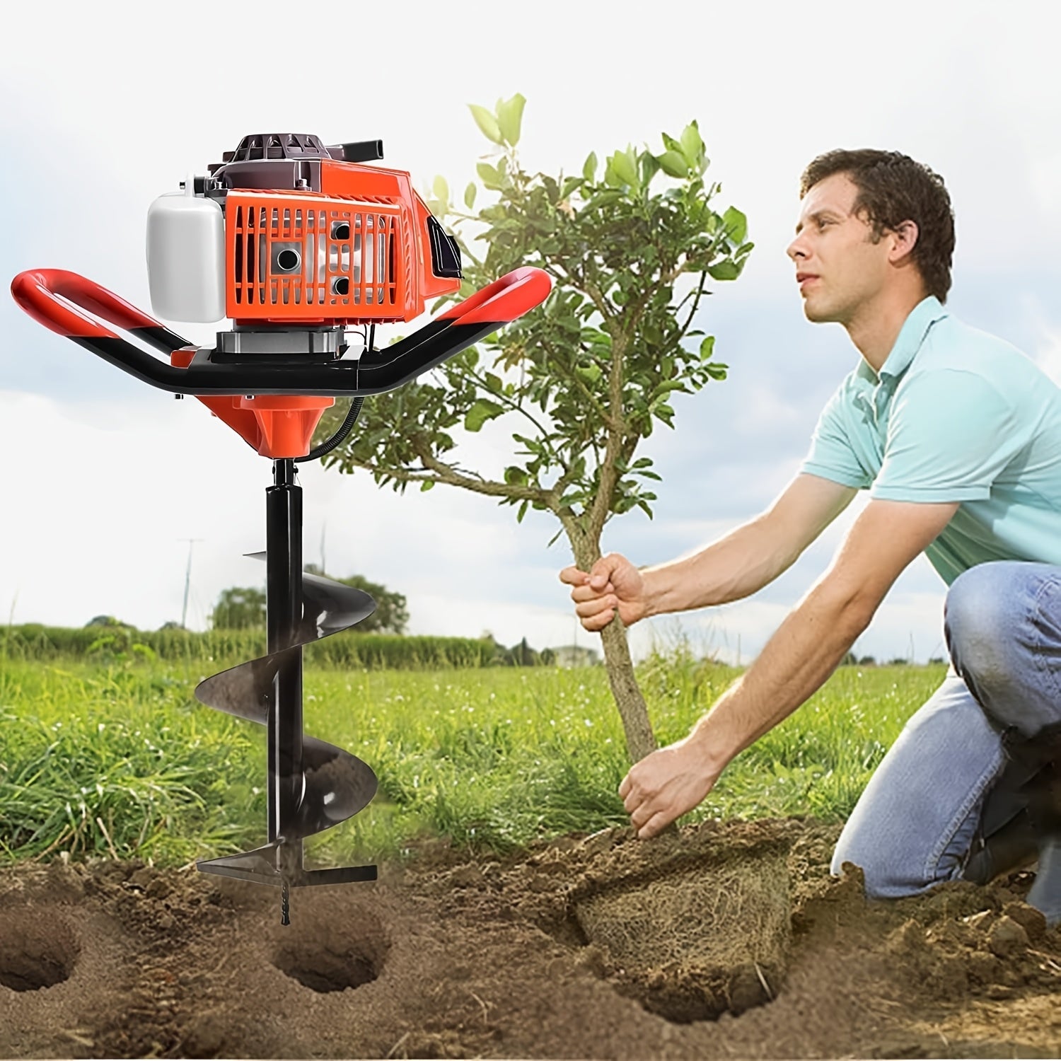 85cc 4HP Post Hole Digger Gas Powered