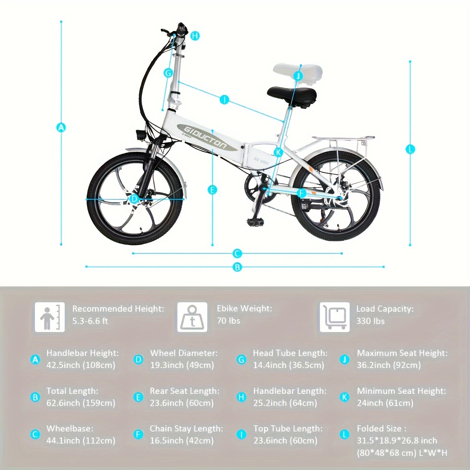 48V 1000W 20" Adult Folding Ebike 35MPH 7-Speed UL2849 Certified