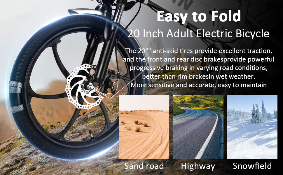 48V 1000W 20" Adult Folding Ebike 35MPH 7-Speed UL2849 Certified