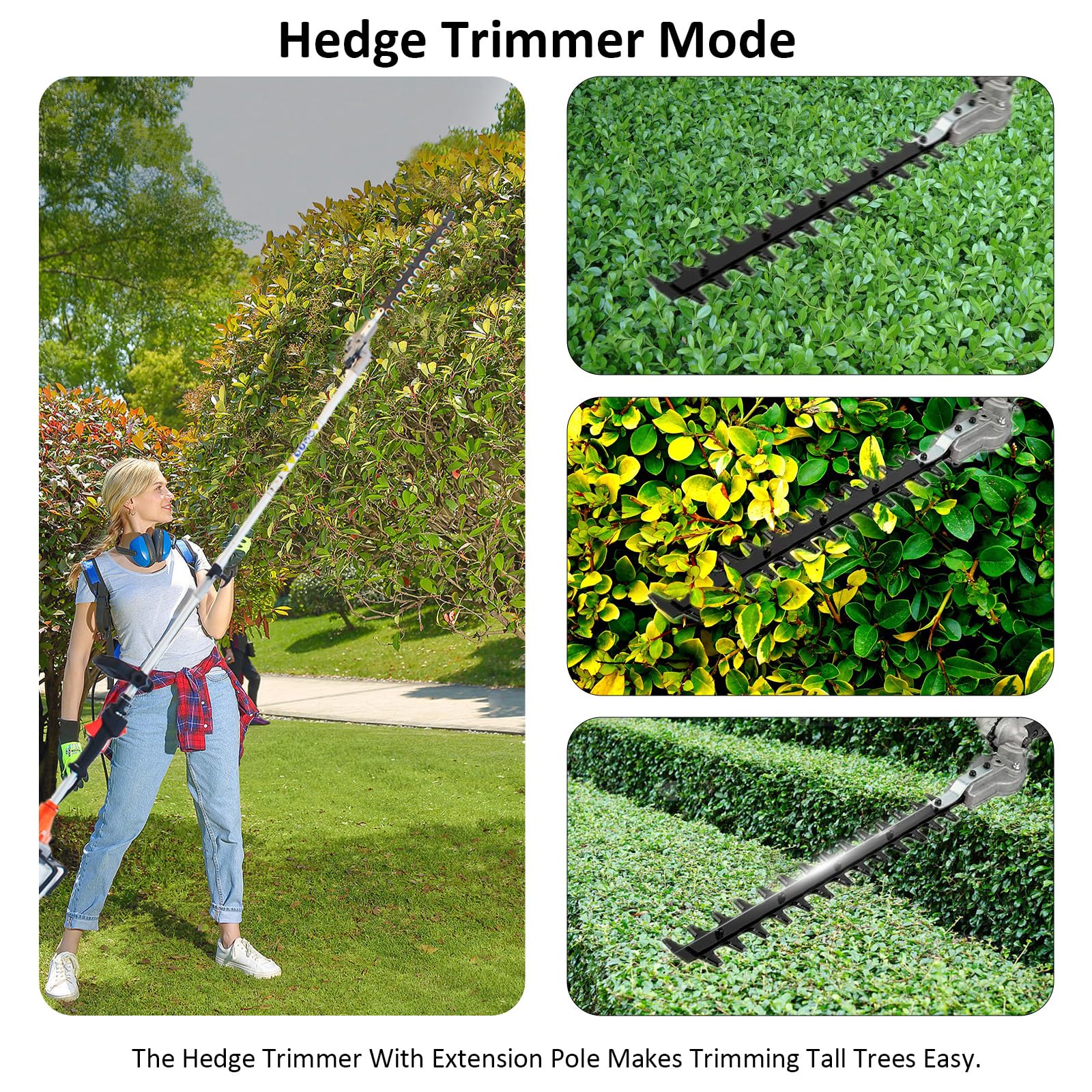 52cc 2-Cycle 6-in-1 Gas Weed Eater Trimmer Straight Shaft Yard Garden