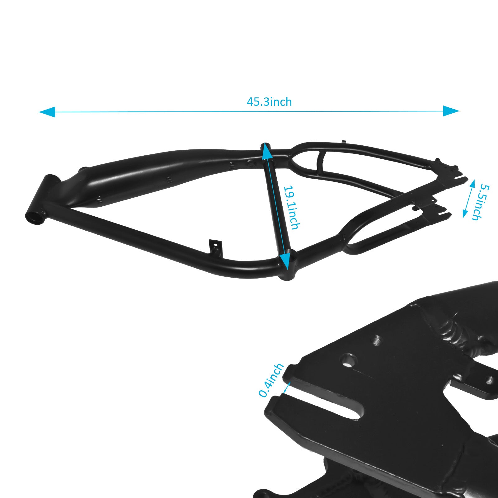 3.4L 66/80cc Black Integrated Bicycle Gas Frame