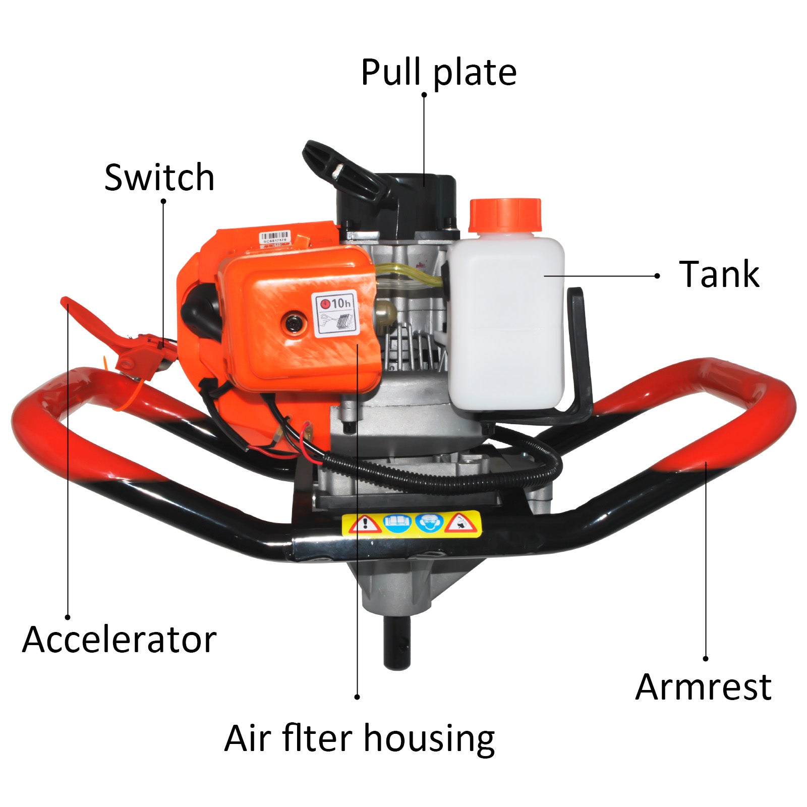 62cc 2.8HP Post Hole Digger Gas Powered