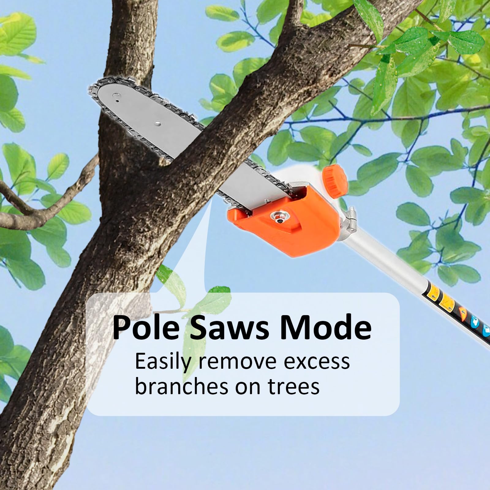 52cc 2-Cycle 6-in-1 Gas Weed Eater Trimmer Straight Shaft Yard Garden