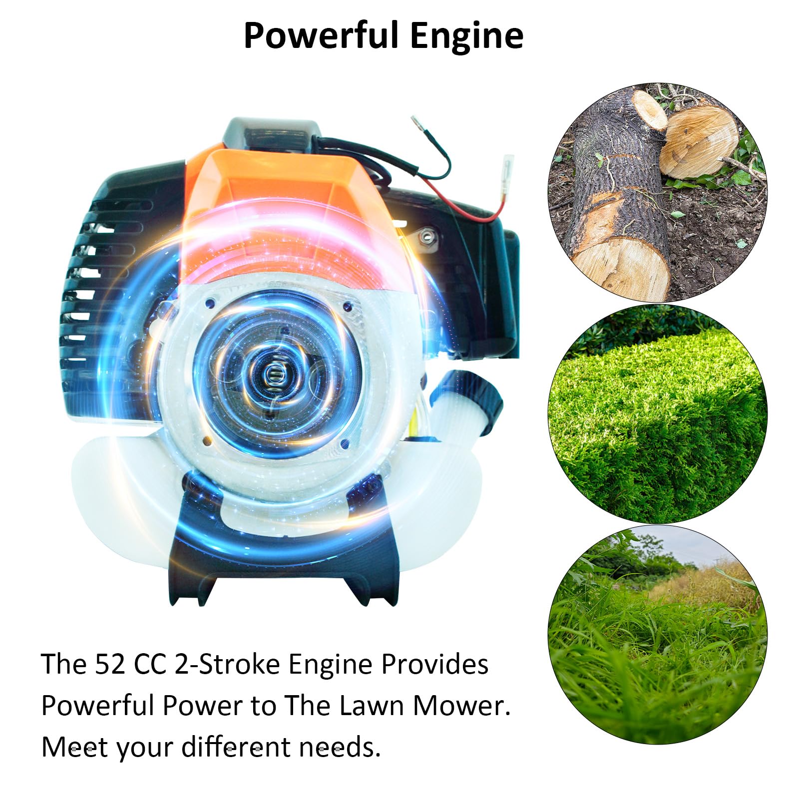 52cc 2-Cycle 6-in-1 Gas Weed Eater Trimmer Straight Shaft Yard Garden
